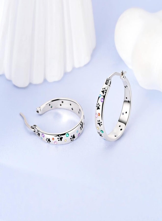 NARMO 925 Sterling Silver Hoops Colorful Pet Claws Earrings for Women - Image 2